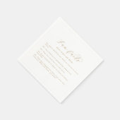 Elegant Gold Script Fun Facts Wedding Napkins Servet (Hoek)