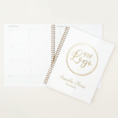 Elegant Gold Script gepersonaliseerde zakelijke Lo Planner (Display)
