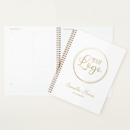 Elegant Gold Script gepersonaliseerde zakelijke Lo Planner (Display)