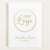 Elegant Gold Script gepersonaliseerde zakelijke Lo Planner (Voorkant)