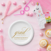 Elegant Gold Script Graduation Party Papieren Bordje (Feest)