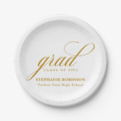 Elegant Gold Script Graduation Party Papieren Bordje (Voorkant)
