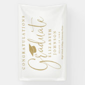 Elegant Gold Script Graduation Party Spandoek (Verticaal)