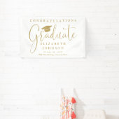 Elegant Gold Script Graduation Party Spandoek (Insitu)