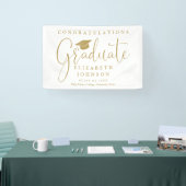Elegant Gold Script Graduation Party Spandoek (Beurs)