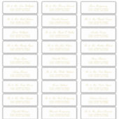 Elegant Gold Script Guest-Adresetiketten Sticker (Voorkant)