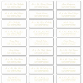 Elegant Gold Script Guest-Adresetiketten Sticker