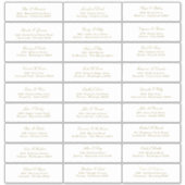 Elegant Gold Script Guest Names Address Sticker (Voorkant)