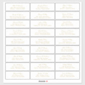 Elegant Gold Script Guest Names Address Sticker (Vel)