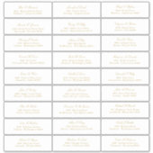 Elegant Gold Script Guest Names Address Sticker (Voorkant)