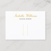 Elegant Gold Script Hair Clip Display Card Visitekaartje (Voorkant)