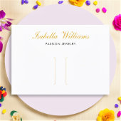 Elegant Gold Script Hair Clip Display Card Visitekaartje