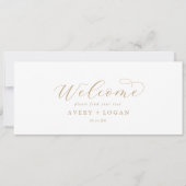 Elegant Gold Script Hanging Seast Chart Header (Voorkant)