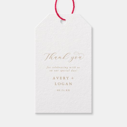 Elegant Gold Script Hartelijk dank voor cadeautjes Cadeaulabel (Voorkant)