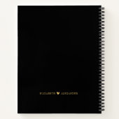 Elegant Gold Script Heart Weddenbank Notitieboek (Achterkant)