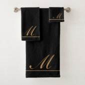 Elegant Gold Script-Initiaal Bad Handdoek (Insitu)