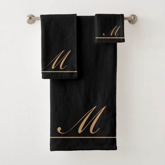 Elegant Gold Script-Initiaal Bad Handdoek (Insitu)