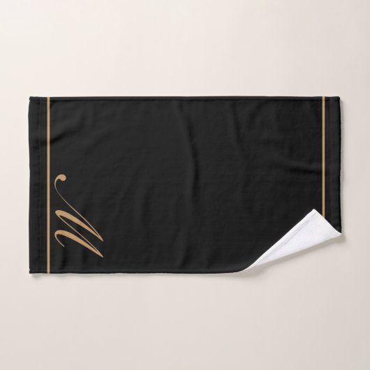 Elegant Gold Script-Initiaal Bad Handdoek (Handdoek)