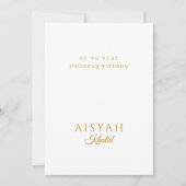 Elegant Gold Script Islamic Wedding Place Card (Voorkant)