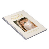 Elegant Gold Script Ivory Wedding Guestbook Notitieboek (Rechterzijde)