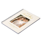 Elegant Gold Script Ivory Wedding Guestbook Notitieboek (Linkerzijde)