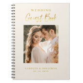 Elegant Gold Script Ivory Wedding Guestbook Notitieboek (Voorkant)