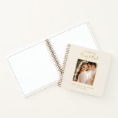 Elegant Gold Script Ivory Wedding Guestbook Notitieboek (Binnen)