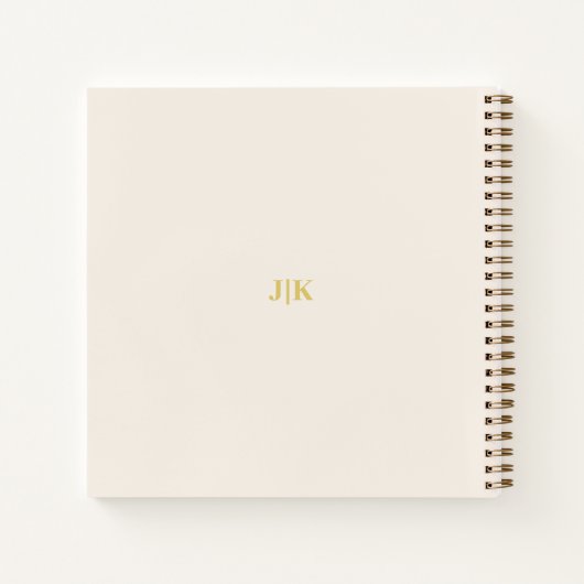 Elegant Gold Script Ivory Wedding Guestbook Notitieboek (Achterkant)
