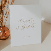 Elegant Gold Script-Kaarten en cadeautjes voetspor Reclamebord Met Voetstuk