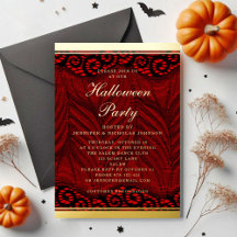 Elegant Gold Script Lace Halloween
