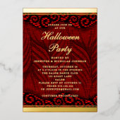 Elegant Gold Script Lace Halloween Folie Uitnodiging (Voorkant)