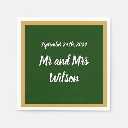 Elegant Gold Script-Lijst op Gold Cocktail-servet Servet (Voorkant)