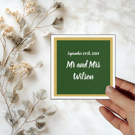 Elegant Gold Script-Lijst op Gold Cocktail-servet Servet