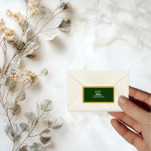 Elegant Gold Script-Lijst op groen retouradres Etiket
