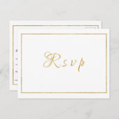 Elegant Gold Script Meal Choice Reception RSVP Briefkaart (Voorkant / Achterkant)