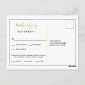 Elegant Gold Script Meal Choice Reception RSVP Briefkaart (Achterkant)