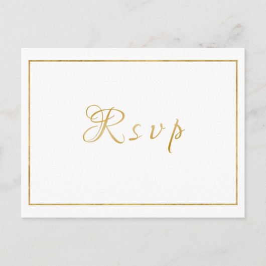 Elegant Gold Script Meal Choice Reception RSVP Briefkaart (Voorkant)