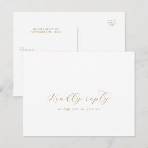 Elegant Gold Script Menu Keuze RSVP-Briefkaart