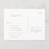 Elegant Gold Script Menu Keuze RSVP-Briefkaart (Achterkant)