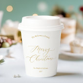 Elegant Gold Script “Merry Christmas” Papieren Bekers