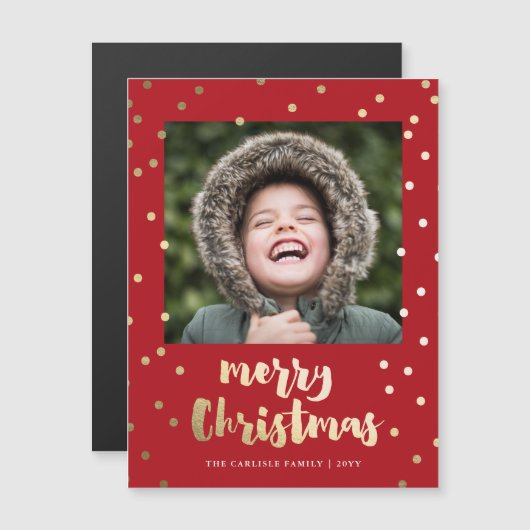 Elegant Gold Script Merry Kerstfeestay Kaart (Voorkant / Achterkant)