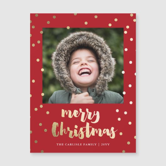 Elegant Gold Script Merry Kerstfeestay Kaart (Voorkant)