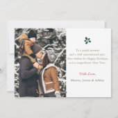 Elegant Gold Script Merry Kerstmis 2 Foto Feestdagenkaart (Achterkant)