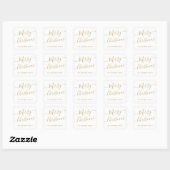 Elegant Gold Script Merry Kerstparty Holiday Vierkante Sticker (Vel)