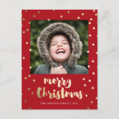 Elegant Gold Script Merry Kerstry Feestdagenkaart (Voorkant)