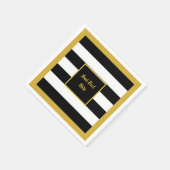 Elegant Gold Script met zwarte en witte strepen Servet (Hoek)