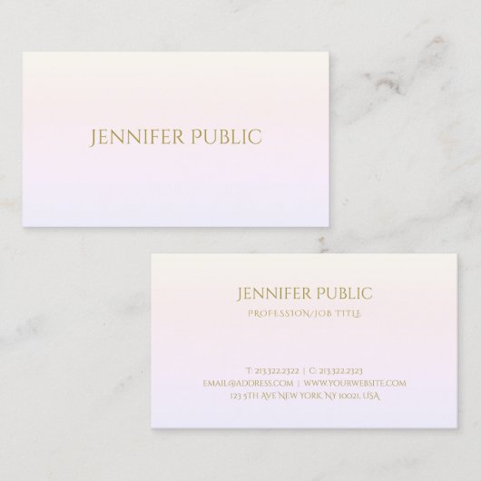 Elegant Gold Script Minimalist Trendy Plain Visitekaartje (Voorkant / Achterkant)