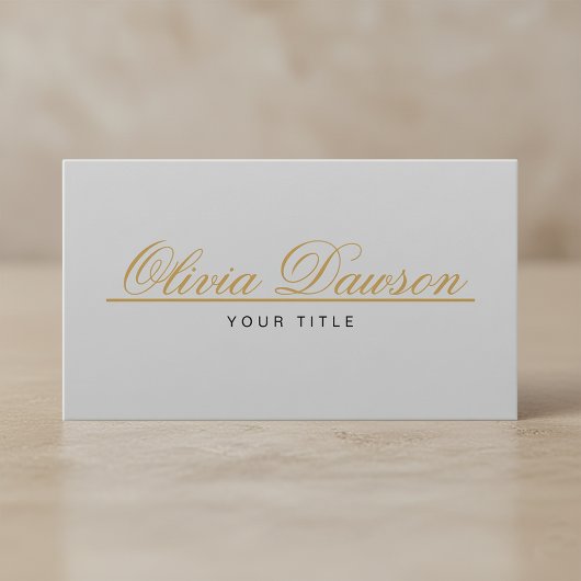 Elegant Gold Script Minimalist Visitekaartje