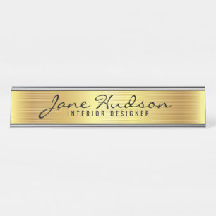 Elegant Gold Script Modern Desk Name Bord Bureau Naambordje