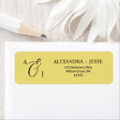 Elegant Gold Script Monogram Etiket (Insitu)